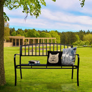 VINGLI 51 Inch Outdoor Metal Bench Black