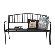VINGLI 51 Inch Outdoor Metal Bench Black