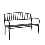 VINGLI 51 Inch Outdoor Metal Bench Black