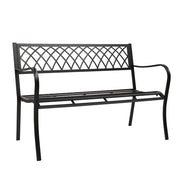 VINGLI 47 Inch Outdoor Patio Garden Bench Metal Bench Black