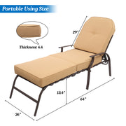 VINGLI  Upgraded Adjustable Patio Metal Chaise Lounge Chairs