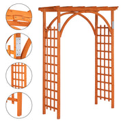 VINGLI 85in Wood Garden Arbor Arch Trellis For Outdoor Wedding Backyard Lawn Climbing Plants