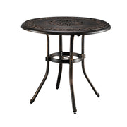 VINGLI Cast Aluminum Patio Bistro Dining Table with Umbrella Hole