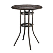 VINGLI Cast Aluminum Patio Bistro Dining Table with Umbrella Hole