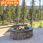 VINGLI 36in Heavy Duty Steel Ground Fire Pit DIY Fire Pit Rim Above or In-Ground for Camping Outdoors