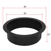 VINGLI 36in Heavy Duty Steel Ground Fire Pit DIY Fire Pit Rim Above or In-Ground for Camping Outdoors