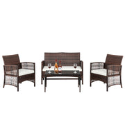VINGLI 4 PCS Wicker Outdoor Patio Conversation Sets