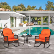 VINGLI Patio Bar Wicker Rocking Chair