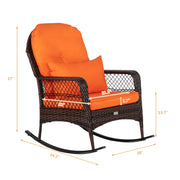 VINGLI Patio Bar Wicker Rocking Chair