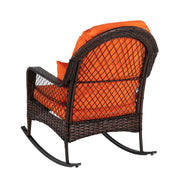 VINGLI Patio Bar Wicker Rocking Chair