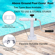 VINGLI 16 FT Above Ground Pool Cover Reel with Tube Set for Various Shape Pool