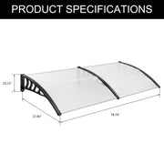 VINGLI Patio Window Awning Outdoor Awning Polycarbonate Door Canopy Cover Awnings