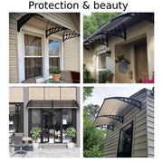 VINGLI Patio Window Awning Outdoor Awning Polycarbonate Door Canopy Cover Awnings