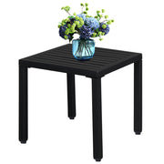 VINGLI 19in Metal Patio Side Coffee Bistro Table Indoor Outdoor Furniture