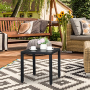 VINGLI 19in Metal Patio Side Coffee Bistro Table Indoor Outdoor Furniture