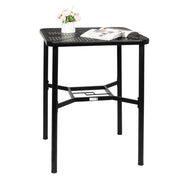 VINGLI Metal Frame Square Outdoor Bar Table with 1.57in Umbrella Hole for Patio Coffee Table