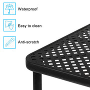 VINGLI Metal Frame Square Outdoor Bar Table with 1.57in Umbrella Hole for Patio Coffee Table