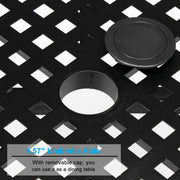 VINGLI Metal Frame Square Outdoor Bar Table with 1.57in Umbrella Hole for Patio Coffee Table