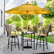 VINGLI Metal Frame Square Outdoor Bar Table with 1.57in Umbrella Hole for Patio Coffee Table
