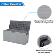 VINGLI 75 Gallon Outdoor Storage Box Black/Grey/Coffee