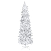 VINGLI 6.5/7.5 ft White Pencil Slim Christmas Tree With LED Light Xmas Tree For Decoration