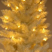 VINGLI 6.5/7.5 ft White Pencil Slim Christmas Tree With LED Light Xmas Tree For Decoration