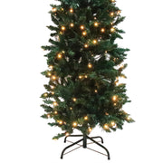 VINGLI 6.5ft Artificial Slim Flocking Christmas Tree With LED Lights For Xmas Decoration