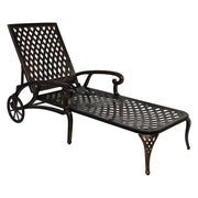 VINGLI Cast Aluminum Chaise Lounge Outdoor Chair with 3-Position Adjustable Backrest Patio Furniture