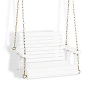VINGLI 440 LBS Wooden Porch Swing 1-Person Outdoor Patio Swing
