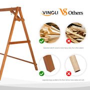 VINGLI Wooden Swing Frame Upgraded A-Frame Porch Swing Bench Stand Heavy Duty 660 LBS