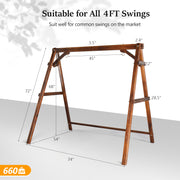 VINGLI Wooden Swing Frame Upgraded A-Frame Porch Swing Bench Stand Heavy Duty 660 LBS