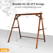 VINGLI A-Frame Wooden Patio Porch Swing Stand Heavy Duty 660Ibs