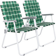 VINGLI 2 Pack Outdoor Portable Camping Beach Chair Sets Blue/Green/Dark Green/Red