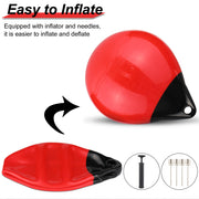 VINGLI 2 PCS Inflatable Mooring Buoy Boat Fenders Ball Round Anchor for Boat Red