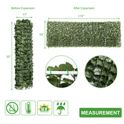 VINGLI 39x119 Inch  Artificial Hedges Faux Ivy Leaves Fence