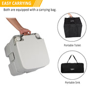 VINGLI 5 Gal Upgraded Portable Sink and 5.3 Gal Toilet Combo PS0W2