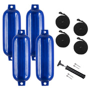 VINGLI 4-Pack Ribbed Boat Fender Outdoor Yacht Anti-Collision Float Black/Blue/White