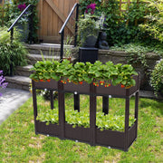 VINGLI Square Raised Garden Bed Wooden Plant Stand