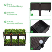 VINGLI Square Raised Garden Bed Wooden Plant Stand