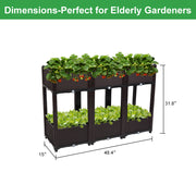 VINGLI Square Raised Garden Bed Wooden Plant Stand