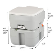 VINGLI 5.5 Gallon Camping Portable Toilet with Carrying Bag & Large Capacity Tank