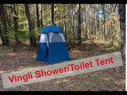 VINGLI 6.7 FT Outdoor Shower Tent Changing Room Tent for Portable Toilet with Mesh Floor & Carrying Bag