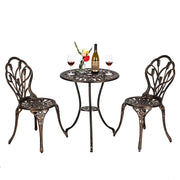 VINGLI 3 Piece Patio Bistro Sets Rust Resistant Patio Table and Chairs