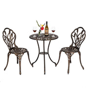 VINGLI 3 Piece Patio Bistro Sets Rust Resistant Patio Table and Chairs