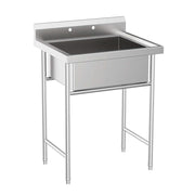 Vingli 30in Freestanding 304 Stainless Steel Utility Restaurant Kitchen Sink Upgraded Commercial Sink