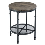 VINGLI 20" 2-Tier Wood Round End Table