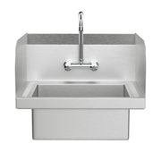 Vingli Commercial Stainless Steel Restaurant Kitchen Sink Wall Mount Utility Sink with Faucet & Sidesplashes