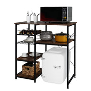 VINGLI Bakers Rack 4-Tiers Microwave Stand with Wine Rack