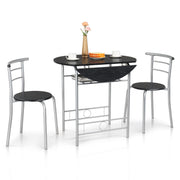 VINGLI 31.5in Round Folding Dining Table Set with 2 Chairs