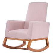 VINGLI High Back Upholstered Lounge Rocking Chair with Side Pocket